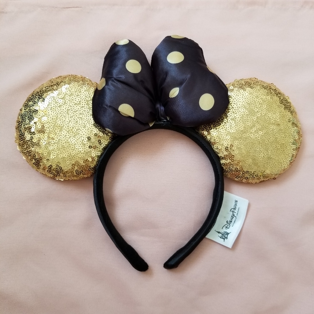 Disney Parks Gold Sequin Minnie Mouse Ears
